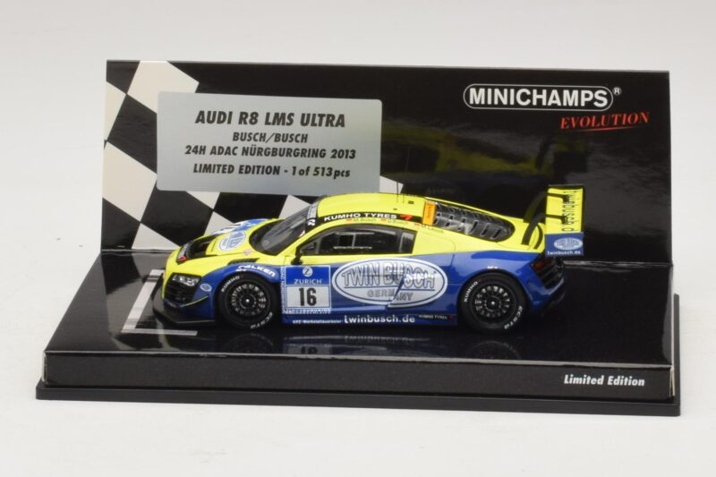 Audi R8 LMS Ultra #16 Busch 24 Hours of Nurburgring 2013 Minichamps 1:43 Audi R8 LMS Ultra #16 Busch 24 Hours of Nurburgring 2013 Minichamps 1:43 437130116 Metall
