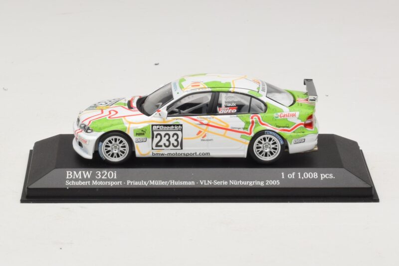 BMW 320i E46 #233 A. Priaulx / J. Muller Schubert Motorsport VLN Nurburgring 2005 Minichamps 1:43 BMW 320i E46 #233 A. Priaulx / J. Muller Schubert Motorsport VLN Nurburgring 2005 Minichamps 1:43 400052433 Metall