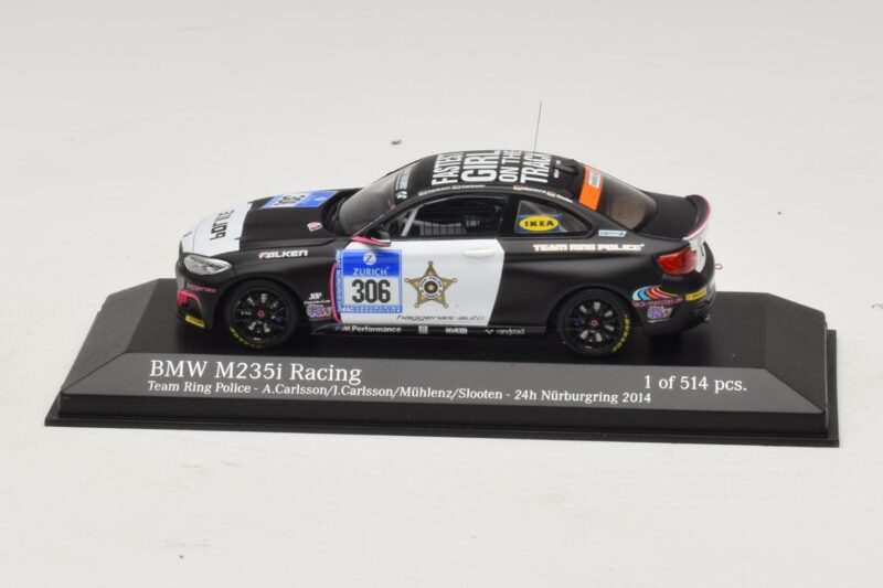 BMW M235i Ring Police Team #306 Carlsson 24 Hours of Nurburgring 2014 Minichamps 1:43 BMW M235i Ring Police Team #306 Carlsson 24 Hours of Nurburgring 2014 Minichamps 1:43 437142406 Metall