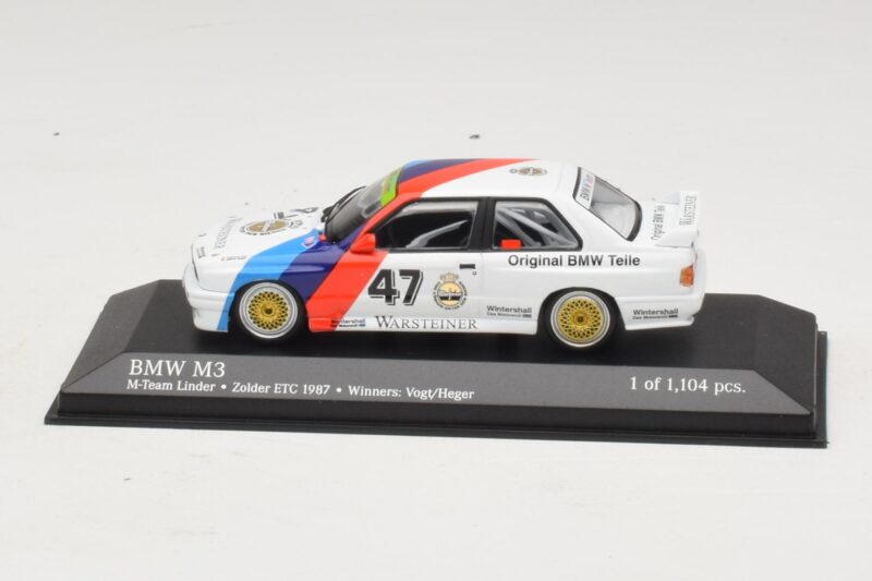 BMW M3 E30 M-Team Linder #47 Vogt / Herger Winners ETC Zolder 1987 Minichamps 1:43 BMW M3 E30 M-Team Linder #47 Vogt / Herger Winners ETC Zolder 1987 Minichamps 1:43 430872047 Metall