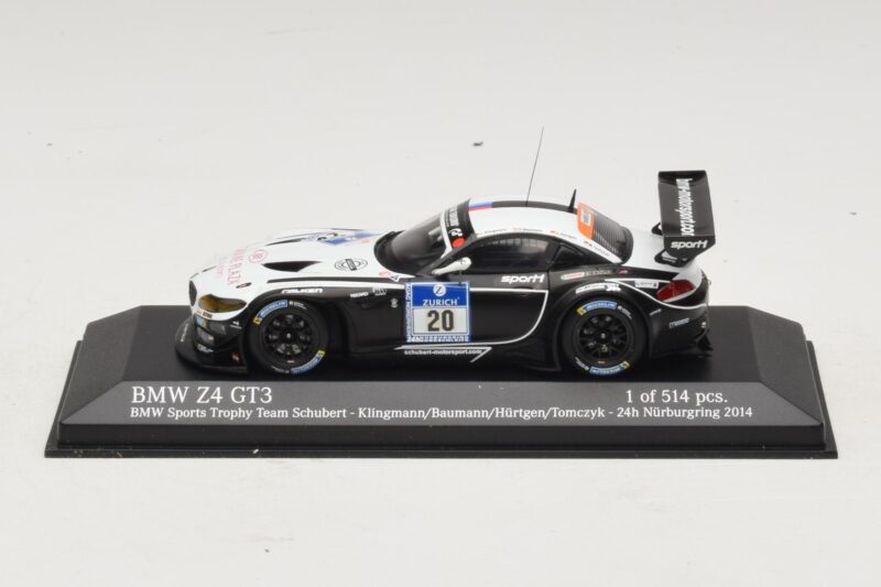 BMW Z4 GT3 BMW Sports Trophy #20 Klingmann / Baumann 24 Hours of Nurburgring 2014 Minichamps 1:43 BMW Z4 GT3 BMW Sports Trophy #20 Klingmann / Baumann 24 Hours of Nurburgring 2014 Minichamps 1:43 437142030 Metall