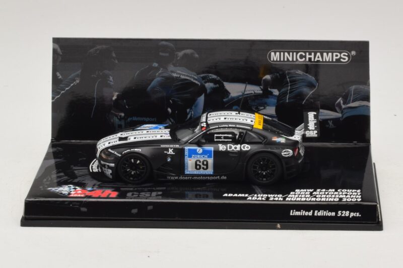 BMW Z4 M Coupe #69 Adams / K. Ludwig ADAC 24h Nürburgring 2009 Minichamps 1:43 BMW Z4 M Coupe #69 Adams / K. Ludwig ADAC 24h Nürburgring 2009 Minichamps 1:43 400092769 Metall