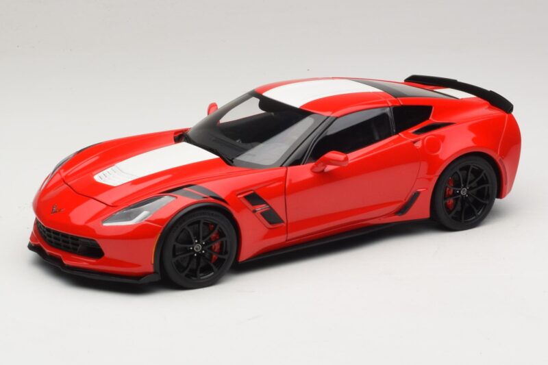 Chevrolet Corvette C7 Grand Sport Rot mit Weissen Streifen AUTOart 1:18 71274 Komposit