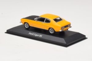 Ford Capri Mk1 RS Gelb mit Schwarzer Motorhaube Maxichamps 1:43 940085800 Metall – Bild 3 von 4