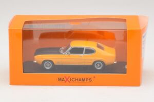 Ford Capri Mk1 RS Gelb mit Schwarzer Motorhaube Maxichamps 1:43 940085800 Metall – Bild 4 von 4
