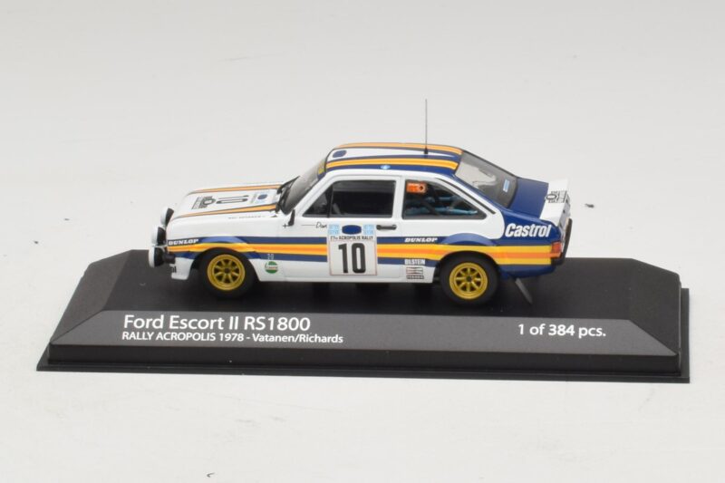 Ford Escort Mk2 RS1800 #10 A. Vatanen / D. Richards Rally Acropolis 1978 Minichamps 1:43 Ford Escort Mk2 RS1800 #10 A. Vatanen / D. Richards Rally Acropolis 1978 Minichamps 1:43 400808410 Metall