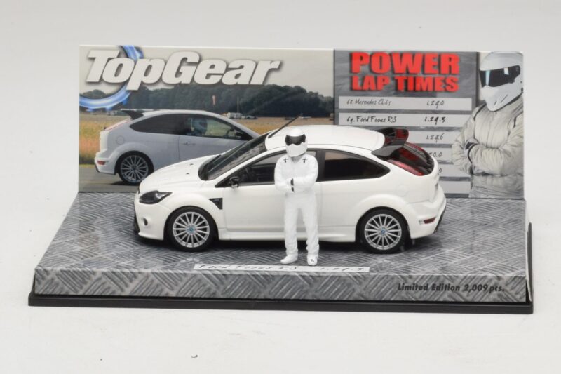 Ford Focus RS Mk2 Top Gear Weiss Mit Figur Minichamps 1:43 Ford Focus RS Mk2 Top Gear Weiss Mit Figur Minichamps 1:43 519438810 Metall