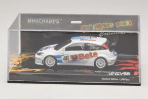Ford Focus RS WRC #46 V. Rossi / C. Cassina RAC Rally 2007 Beschädigte Verpackung Minichamps 1:43 400078446-O1 Metall – Bild 4 von 5