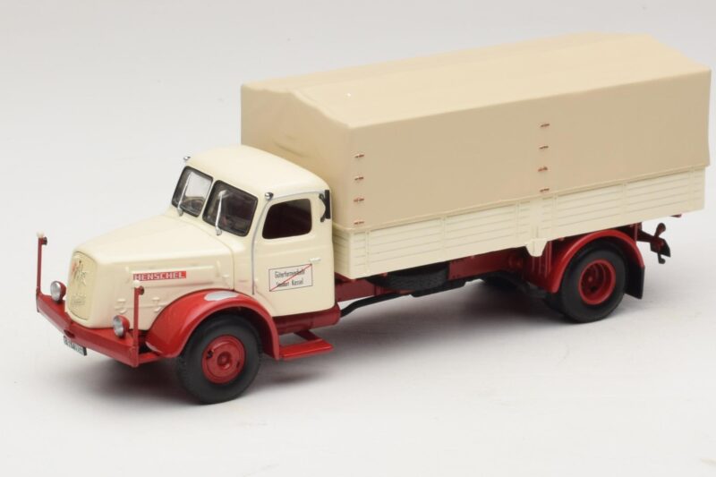 Henschel HS 140 Pritschenwagen Weiss Rot Minichamps 1:43 439171020 Metall