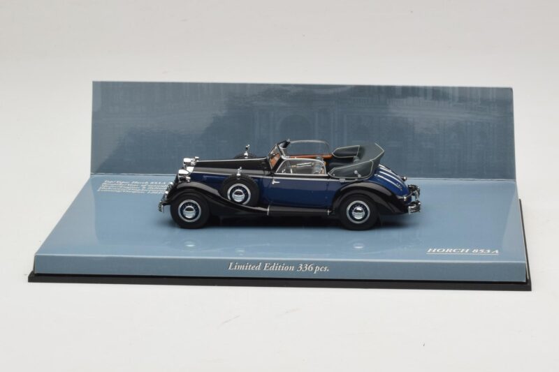 Horch 853 A Sport Cabriolet Schwarz Blau Minichamps 1:43 436012036 Metall