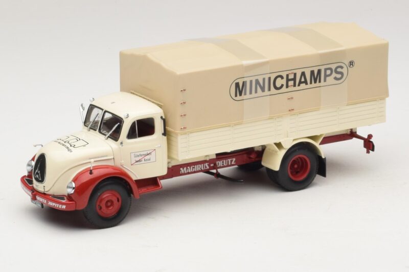 Magirus-Deutz S 7500 Jupiter Pritschenwagen Weiss Rot Minichamps 1:43 439141022 Metall
