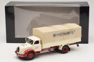 Magirus-Deutz S 7500 Jupiter Pritschenwagen Weiss Rot Minichamps 1:43 439141022 Metall – Bild 6 von 6