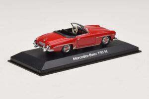 Mercedes 190 SL Rot Maxichamps 1:43 940033131-O Metall – Bild 2 von 4