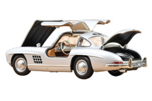Mercedes 300 SL W198 Gullwing Silber Norev 1:18 183857 Metall – Bild 2 von 5