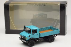 Mercedes Unimog 1300 L Pritschenwagen Blau Minichamps 1:43 439033020 Metall – Bild 6 von 6