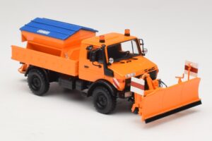 Mercedes Unimog 1300 L Schneepflug Orange Minichamps 1:43 439033060 Metall – Bild 4 von 6
