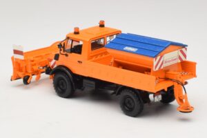 Mercedes Unimog 1300 L Schneepflug Orange Minichamps 1:43 439033060 Metall – Bild 5 von 6