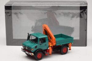 Mercedes Unimog 1300 L Kipper mit Laderkran Minichamps 1:43 439033000 Metall – Bild 6 von 6
