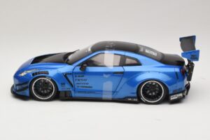 Nissan GT-R R35 Liberty Walk Work T2 Blau Metallic Solido 1:18 S1805801 Metall – Bild 3 von 6