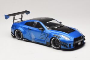 Nissan GT-R R35 Liberty Walk Work T2 Blau Metallic Solido 1:18 S1805801 Metall – Bild 4 von 6