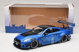 Nissan GT-R R35 Liberty Walk Work T2 Blau Metallic Solido 1:18 S1805801 Metall – Bild 6 von 6