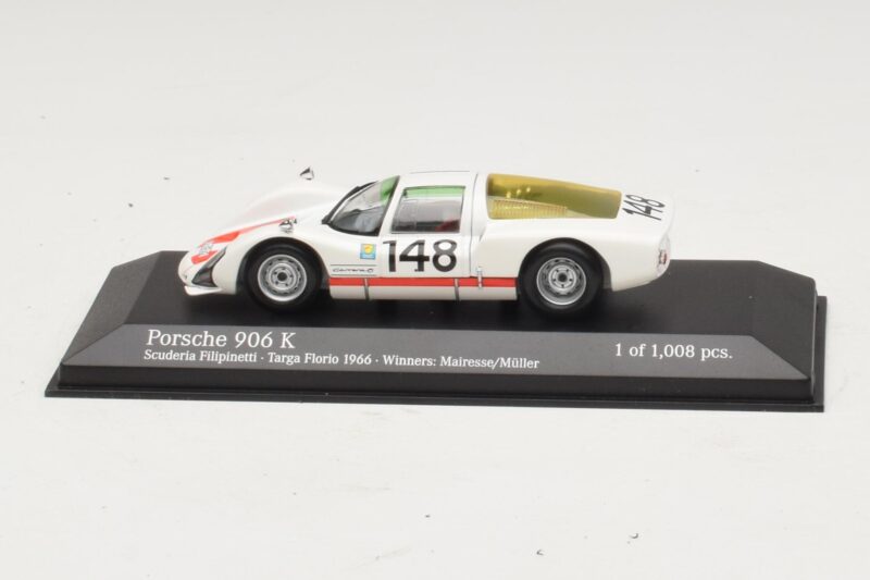 Porsche 906 K Scuderia Filipinetti #148 W. Mairesse / H. Muller Targa Florio Winners 1966 Minichamps 1:43 Porsche 906 K Scuderia Filipinetti #148 W. Mairesse / H. Muller Targa Florio Winners 1966 Minichamps 1:43 400666648 Metall