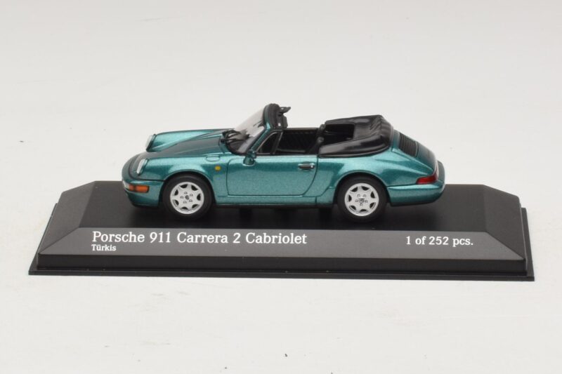 Porsche 911 964 Carrera 2 Cabriolet Türkis Minichamps 1:43 430067332 Metall