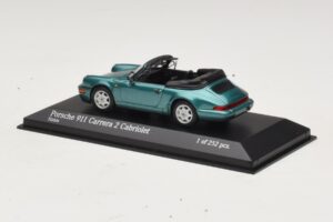 Porsche 911 964 Carrera 2 Cabriolet Türkis Minichamps 1:43 430067332 Metall – Bild 3 von 4