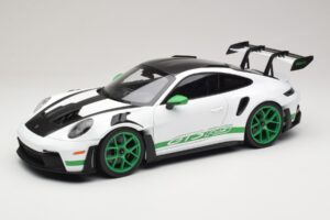 Porsche 911 992 GT3 RS Tribute to Carrera RS Weiss Python Green Norev 1:12 Porsche 911 992 GT3 RS Tribute to Carrera RS Weiss Python Green Norev 1:12 127535 Metall