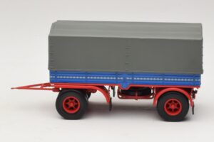 Lkw-Anhänger Blau Rot Minichamps 1:43 439159092 Metall – Bild 3 von 6