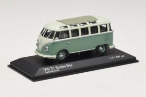 Volkswagen T1 Samba Bus Türkisblau Weiss Minichamps 1:43 430052306 Metall – Bild 2 von 4