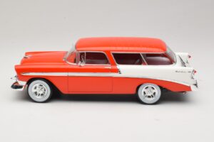 Chevrolet Bel Air Nomad Custom Hellrot & Weiss KK-Scale 1:18 KKDC181291 Metall – Bild 3 von 6