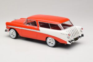 Chevrolet Bel Air Nomad Custom Hellrot & Weiss KK-Scale 1:18 KKDC181291 Metall – Bild 5 von 6