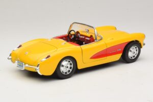 Chevrolet Corvette C1 Cabrio Gelb Rot Bburago 1:18 3034-M2 Metall – Bild 3 von 8