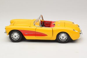 Chevrolet Corvette C1 Cabrio Gelb Rot Bburago 1:18 3034-M2 Metall – Bild 4 von 8