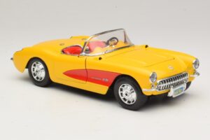 Chevrolet Corvette C1 Cabrio Gelb Rot Bburago 1:18 3034-M2 Metall – Bild 6 von 8