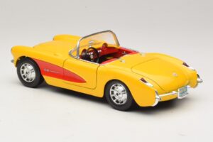 Chevrolet Corvette C1 Cabrio Gelb Rot Bburago 1:18 3034-M2 Metall – Bild 7 von 8