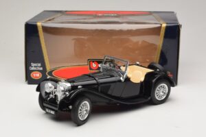 Jaguar SS100 Roadster Schwarz Bburago 1:18 3006-M3 Metall – Bild 6 von 6