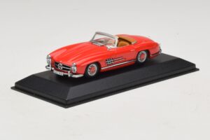 Mercedes 300 SL W198 Rot Mit Brauner Innenausstattung Minichamps 1:43 MB009 Metall – Bild 2 von 5
