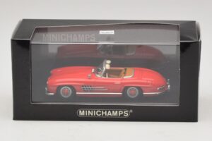 Mercedes 300 SL W198 Rot Mit Brauner Innenausstattung Minichamps 1:43 MB009 Metall – Bild 5 von 5