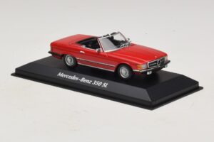 Mercedes 350 SL R107 Rot Maxichamps 1:43 940033432 Metall – Bild 3 von 5