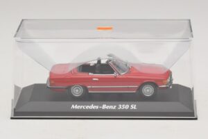 Mercedes 350 SL R107 Rot Maxichamps 1:43 940033432 Metall – Bild 4 von 5