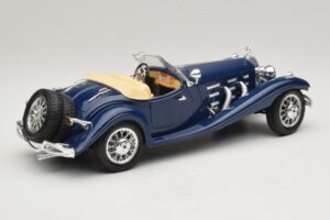 Mercedes 500K Roadster Blau Bburago 1:20 3070 Metall – Bild 3 von 8