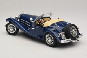 Mercedes 500K Roadster Blau Bburago 1:20 3070 Metall – Bild 5 von 8