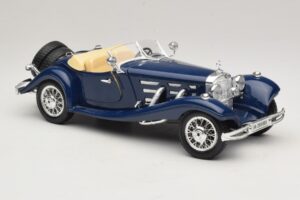 Mercedes 500K Roadster Blau Bburago 1:20 3070 Metall – Bild 6 von 8