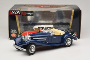 Mercedes 500K Roadster Blau Bburago 1:20 3070 Metall – Bild 8 von 8