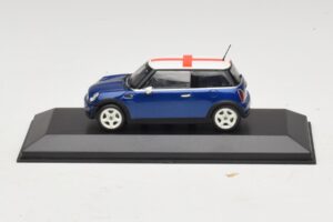 Mini Cooper S R53 Blau Mit Englischer Flagge Minichamps 1:43 MINI012 Metall