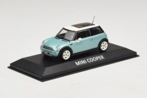 Mini Cooper S R53 Hellblau Metallic Mit Panoramadach Minichamps 1:43 MINI018 Metall – Bild 2 von 4