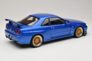 Nissan Skyline GT-R R34 V-Spec II Blau Metallic BBS Felgen KK-Scale 1:12 KKDC120211-2 Metall – Bild 3 von 8