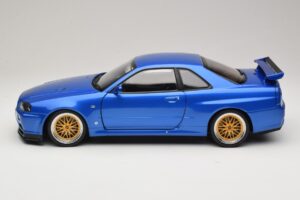 Nissan Skyline GT-R R34 V-Spec II Blau Metallic BBS Felgen KK-Scale 1:12 KKDC120211-2 Metall – Bild 4 von 8